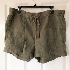 Caslon Linen Shorts, olive green, XL Gently Used (STK#36)